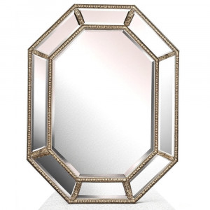 Зеркало в зеркальной раме Diamond Silver (Даймонд), Поталь античное серебро, 90*120 см